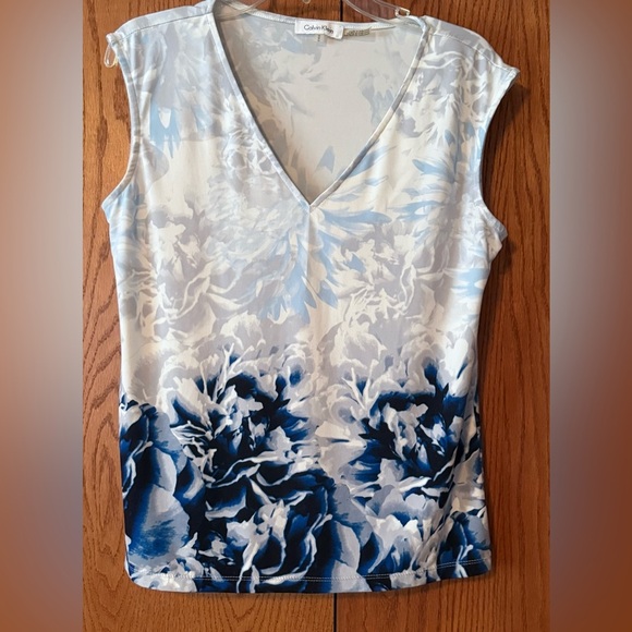 Calvin Klein Women’s Sleeveless Casual Pullover Blouse Med (Necklace Detached) - Picture 1 of 14